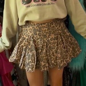 Leopard Print Skater Skirt